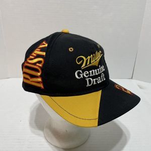 Vintage NASCAR #2 Rusty Wallace Miller Racing Genuine Draft Snapback Hat Black